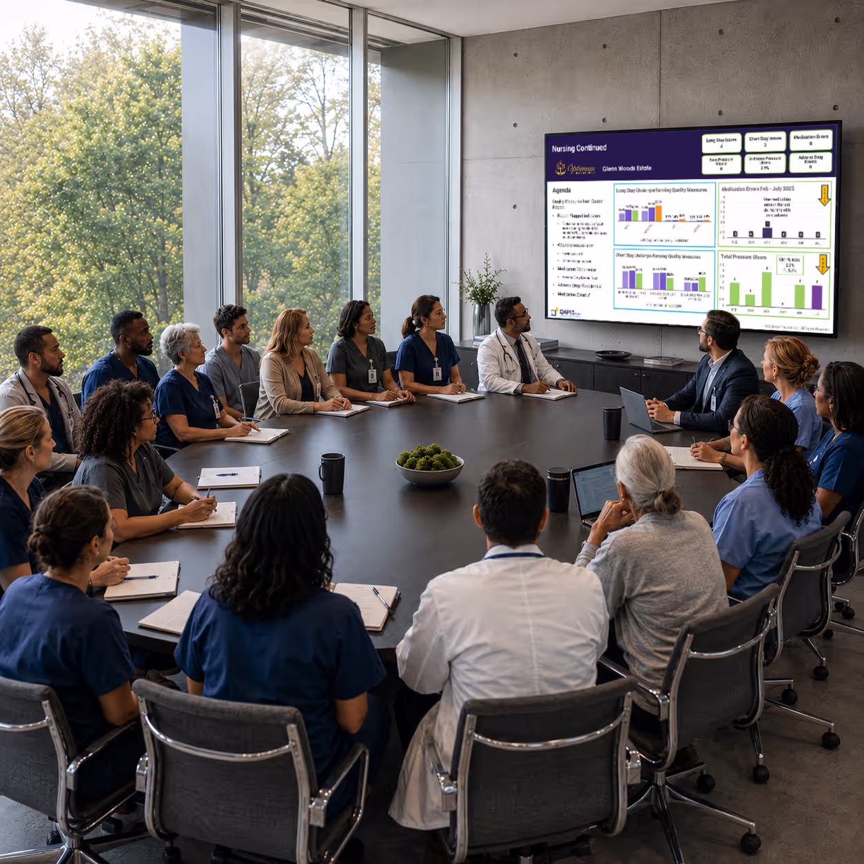 QAPI meetings with dashboard and interactivity.
